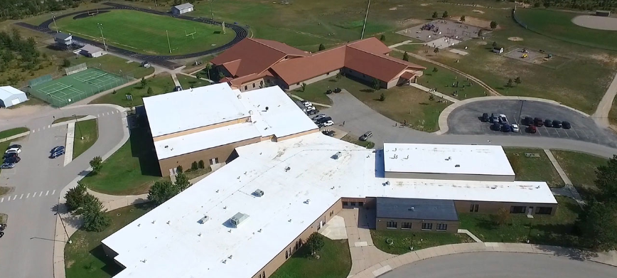  Flat roof installation on a school building