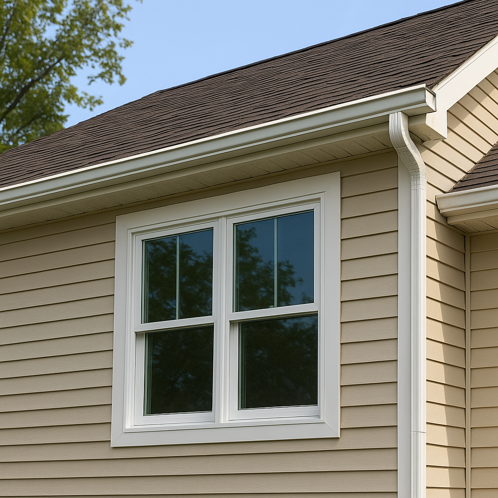 Double-pane window with low-E glass in living room