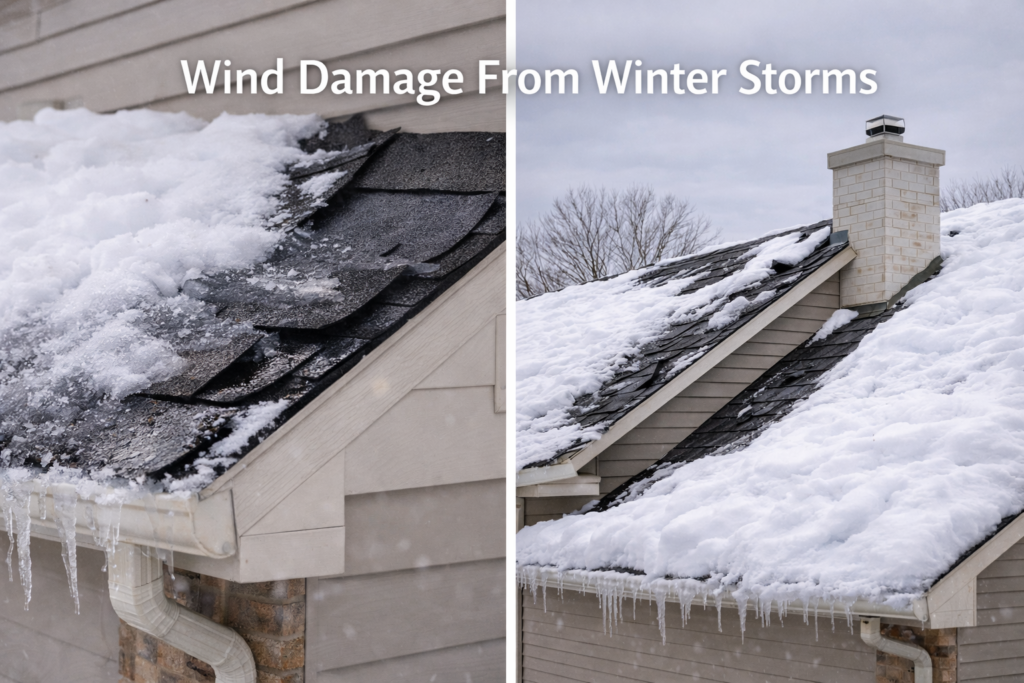Wind damage from winter storms