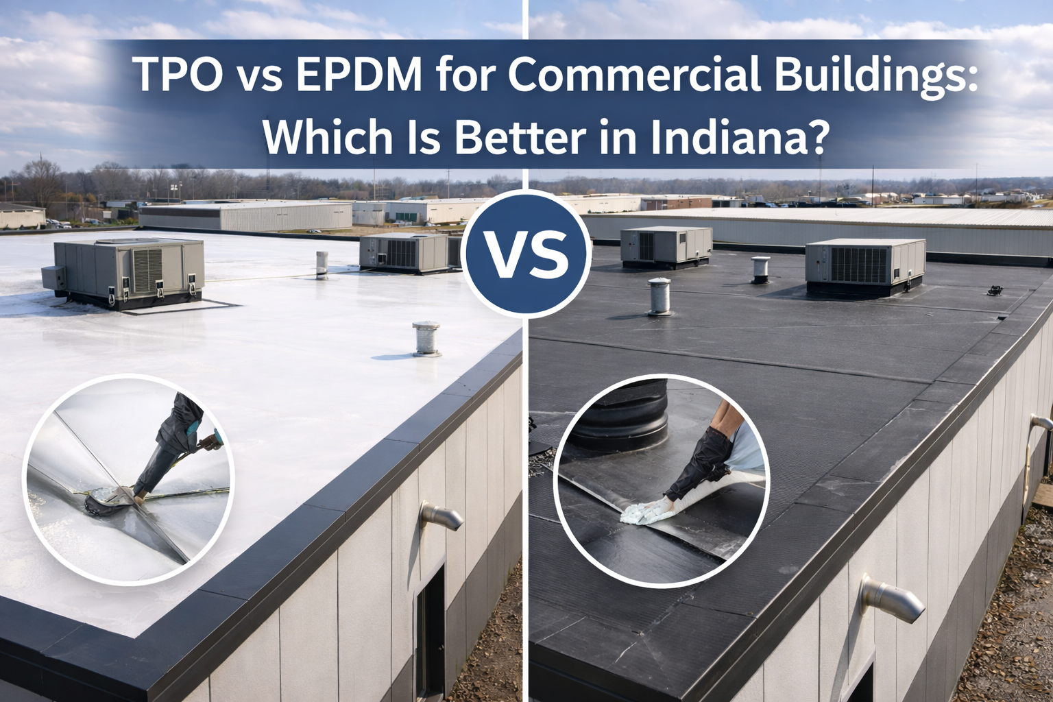 TPO vs EPDM for Commercial Buildings in Indiana | Lafayette Roofing Guide