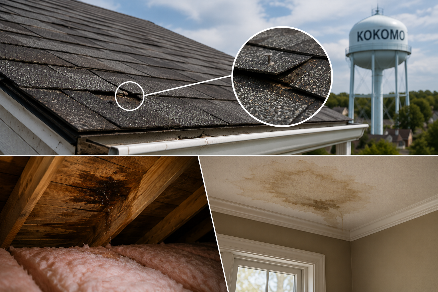 Kokomo Leaking Roof Damage