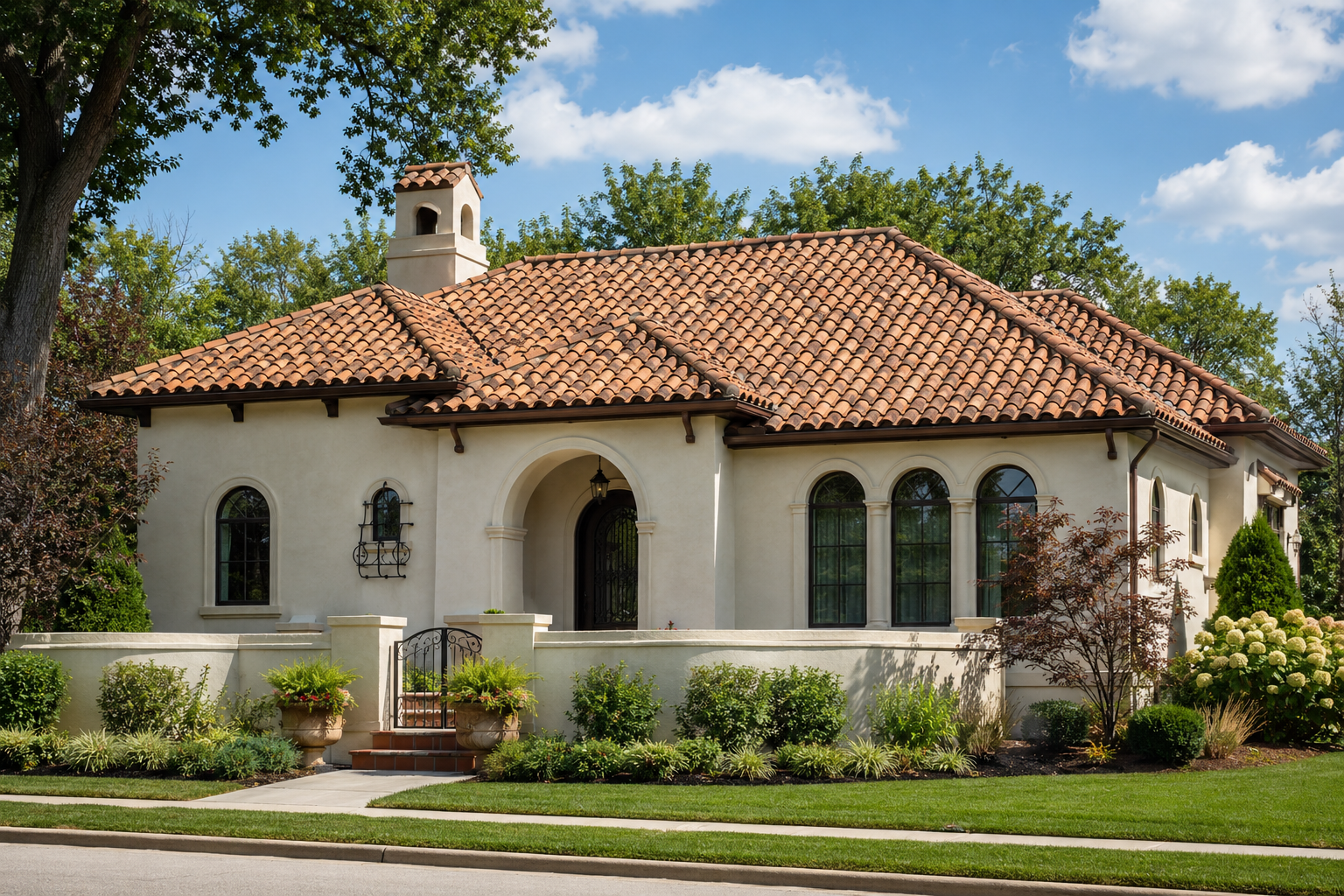 Brava Spanish barrel tile roof installed on a Lafayette, Indiana home