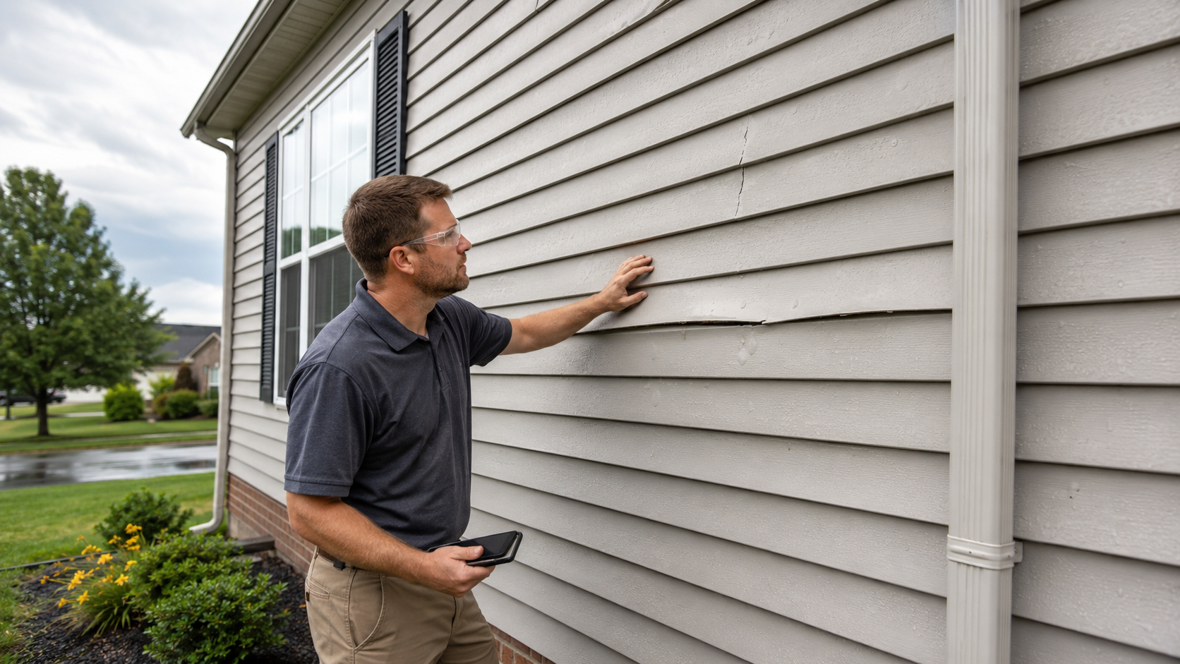 siding repair after storm, hail damage siding, wind damaged siding, siding replacement Lafayette