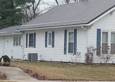 Completed metal roof installation on a home in Attica, Indiana