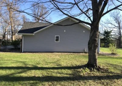 Second finished view of a residential exterior renovation in Brookston, Indiana