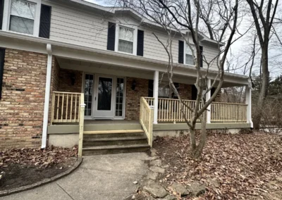 Completed porch renovation project by Wabash Valley Exteriors in Lafayette, Indiana (Project 1308)